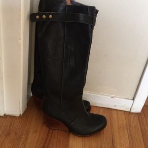 Kork Ease tall black leather boots
